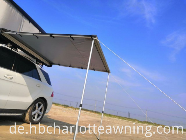 Car Side Awning With Carry Bag Telescoping Poles Sunshade Rooftop Tent